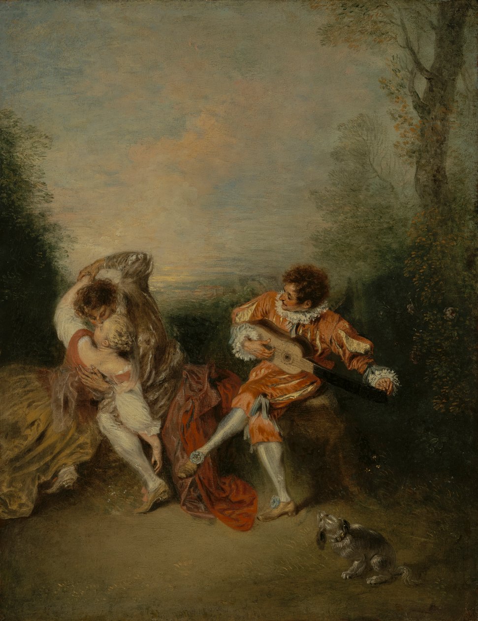 De Verrassing door Jean Antoine Watteau