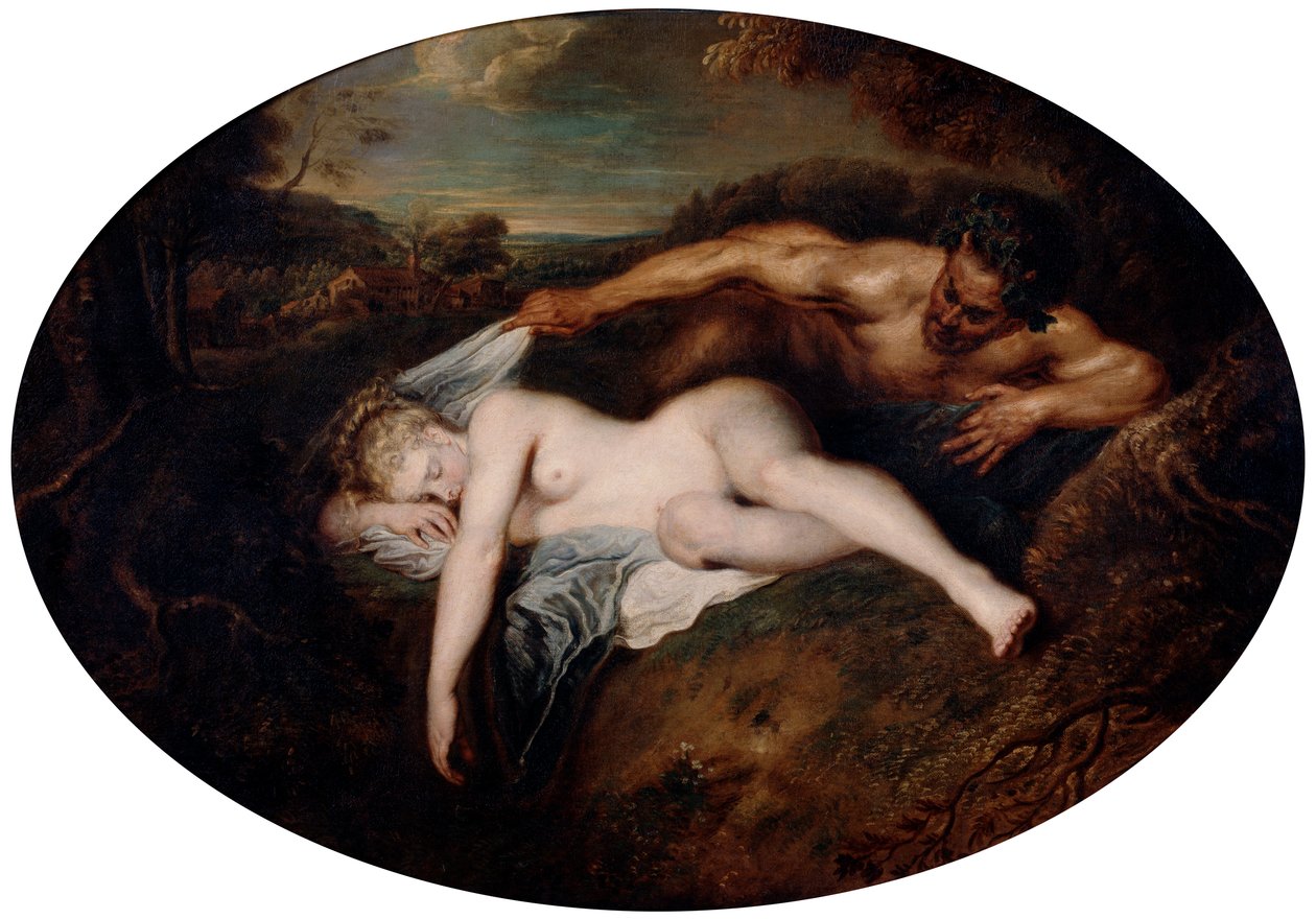 Nimf en Sater, c1715 door Jean Antoine Watteau