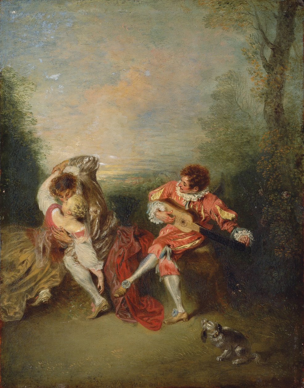 De Verrassing door Jean Antoine Watteau
