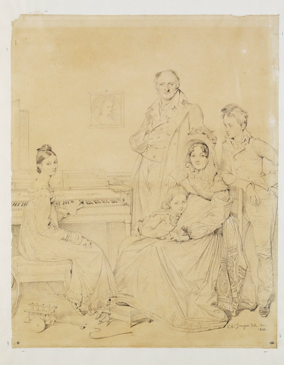 La famille Stamaty ... door Jean Auguste Dominique Ingres