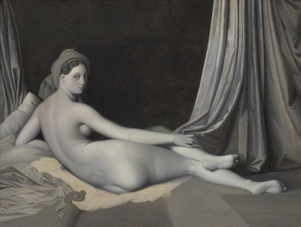 Odalisque in Grisaille door Jean Auguste Dominique Ingres