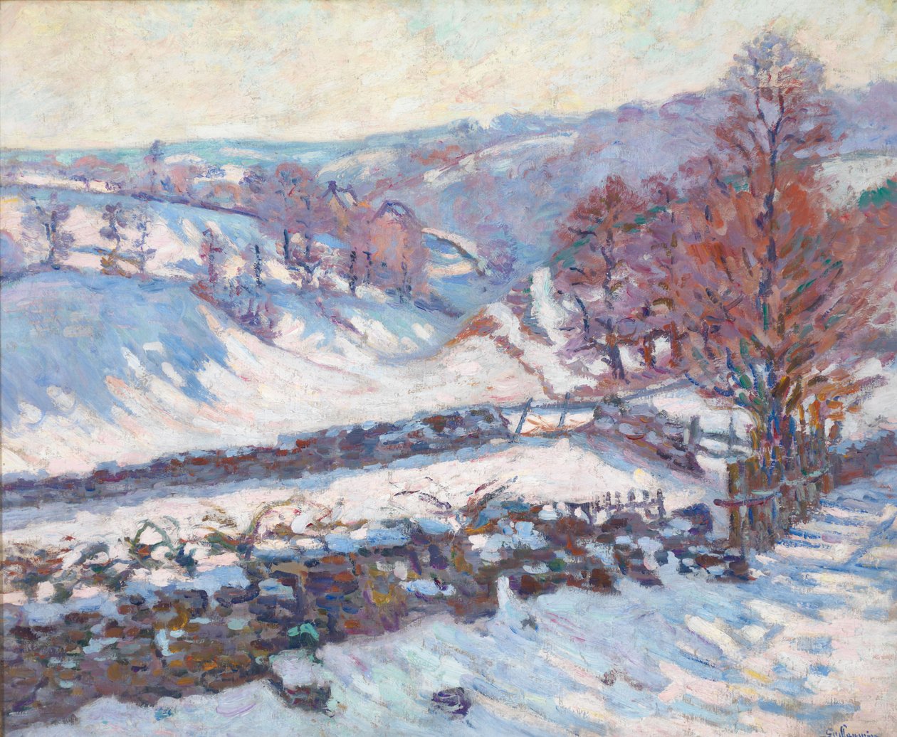 Sneeuwlandschap bij Crozant door Jean Baptiste Armand Guillaumin