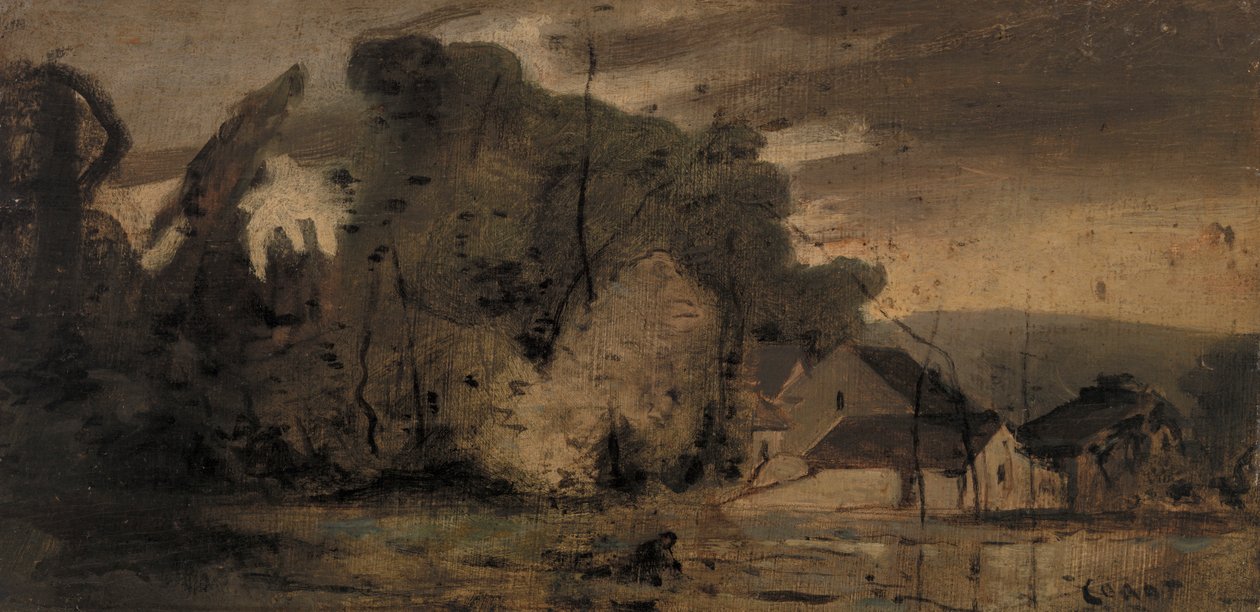 Landschap door Jean Baptiste Camille Corot