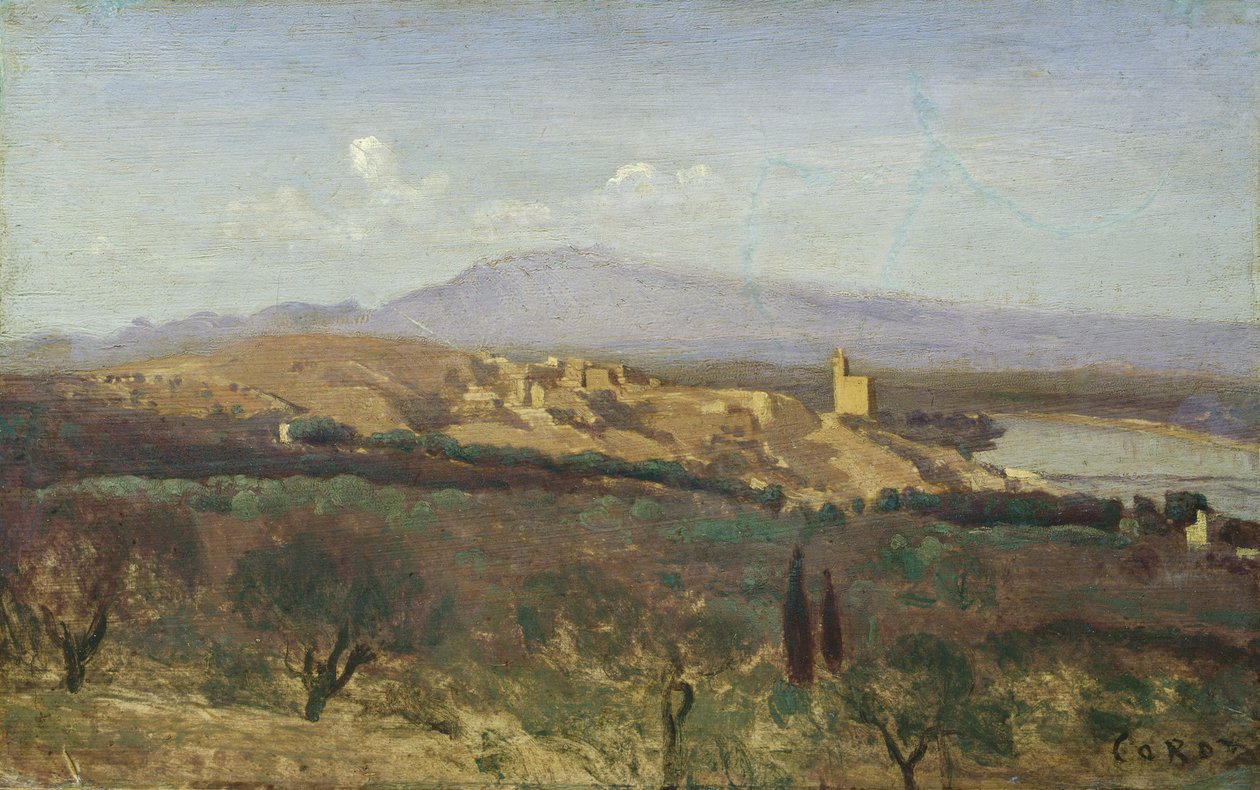 Villeneuve-les-Avignon door Jean Baptiste Camille Corot