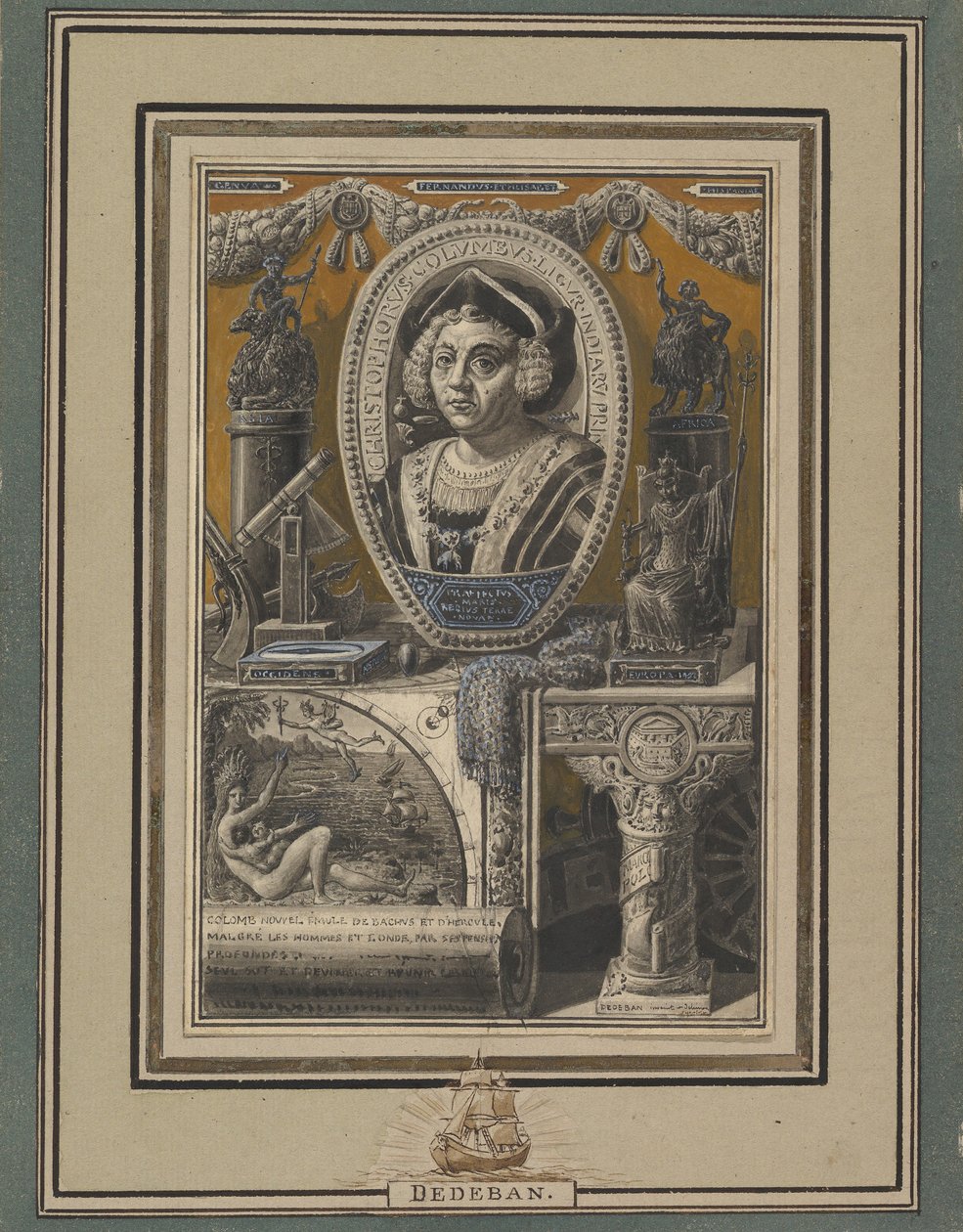 Christoffel Columbus door Jean Baptiste Dedeban