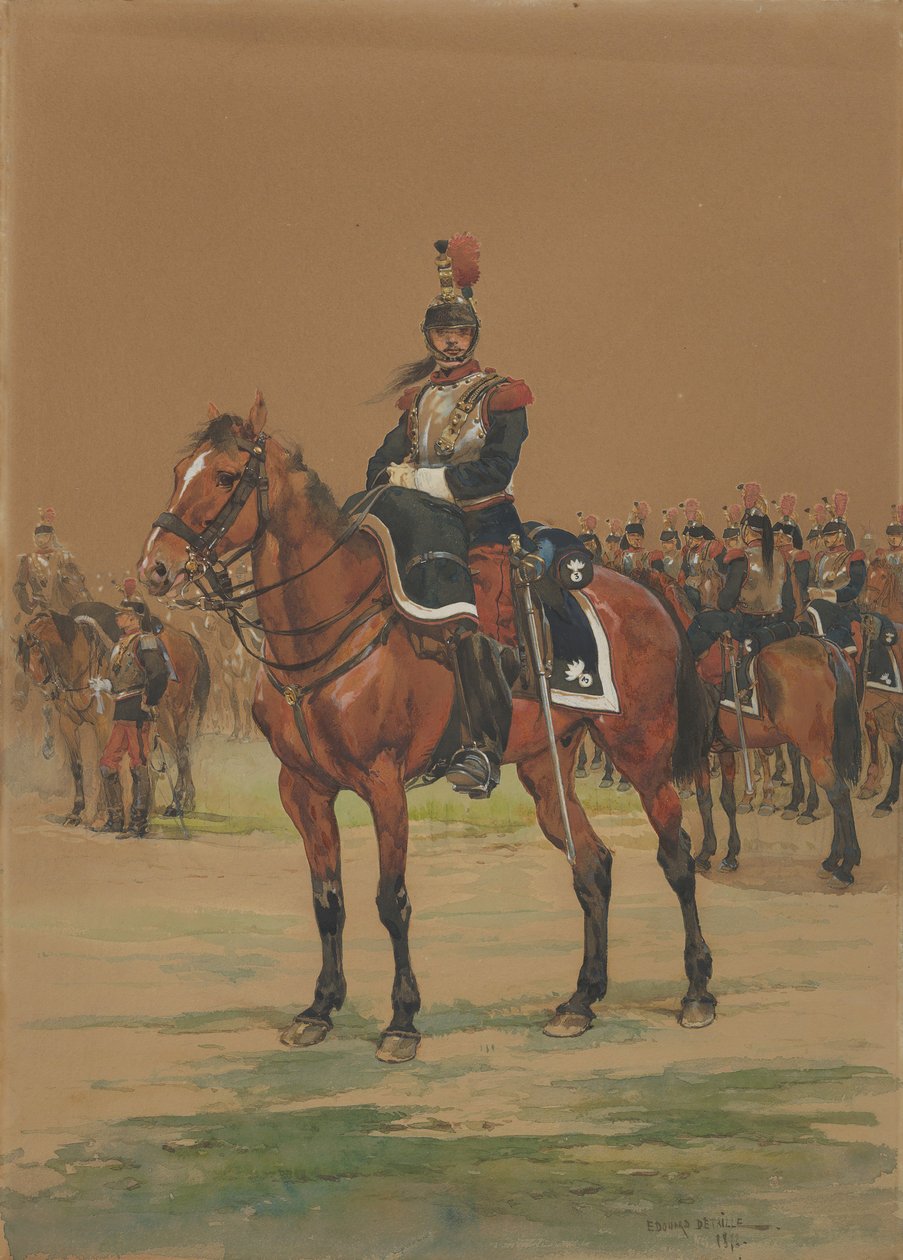 Franse Cuirassier, 1872 door Jean Baptiste Edouard Detaille