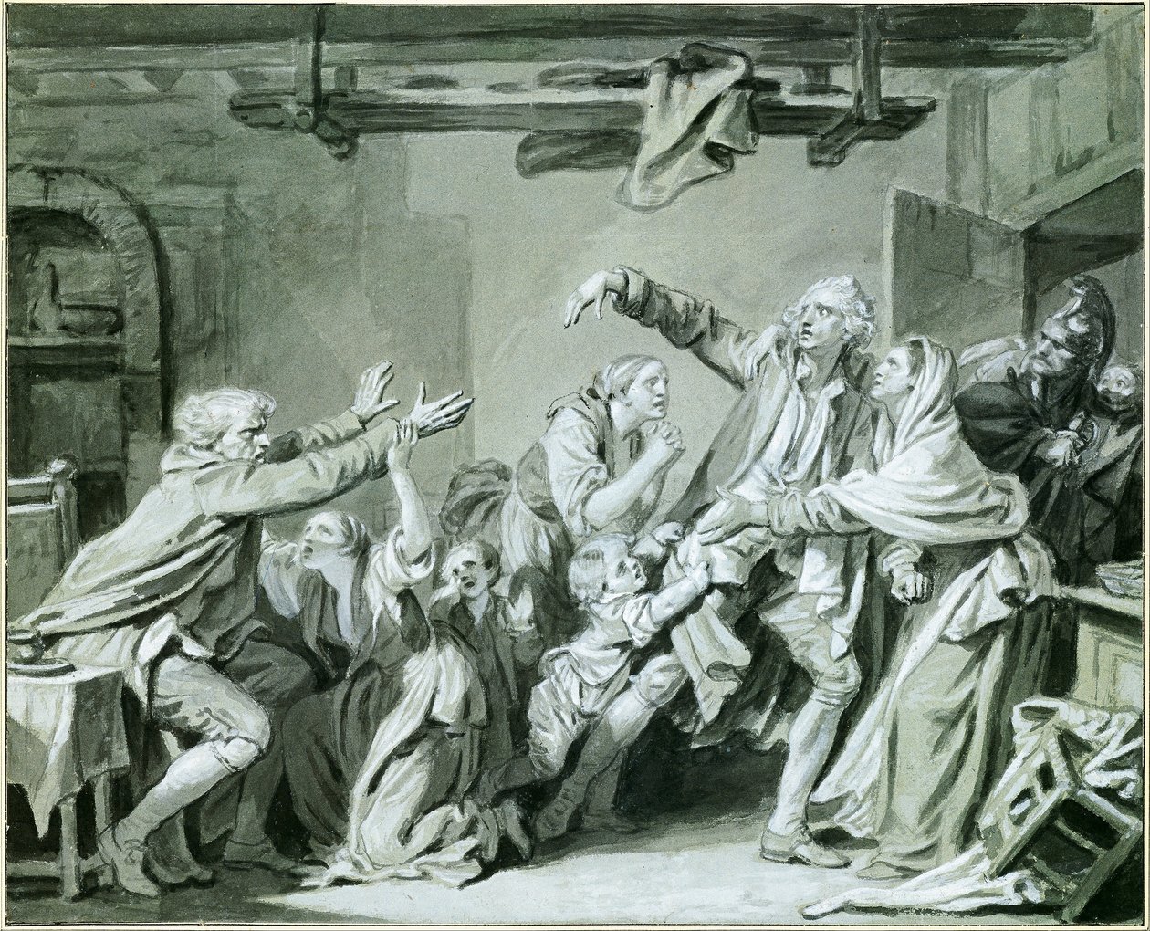 Een vader vervloekt zijn ondankbare zoon door Jean Baptiste Greuze
