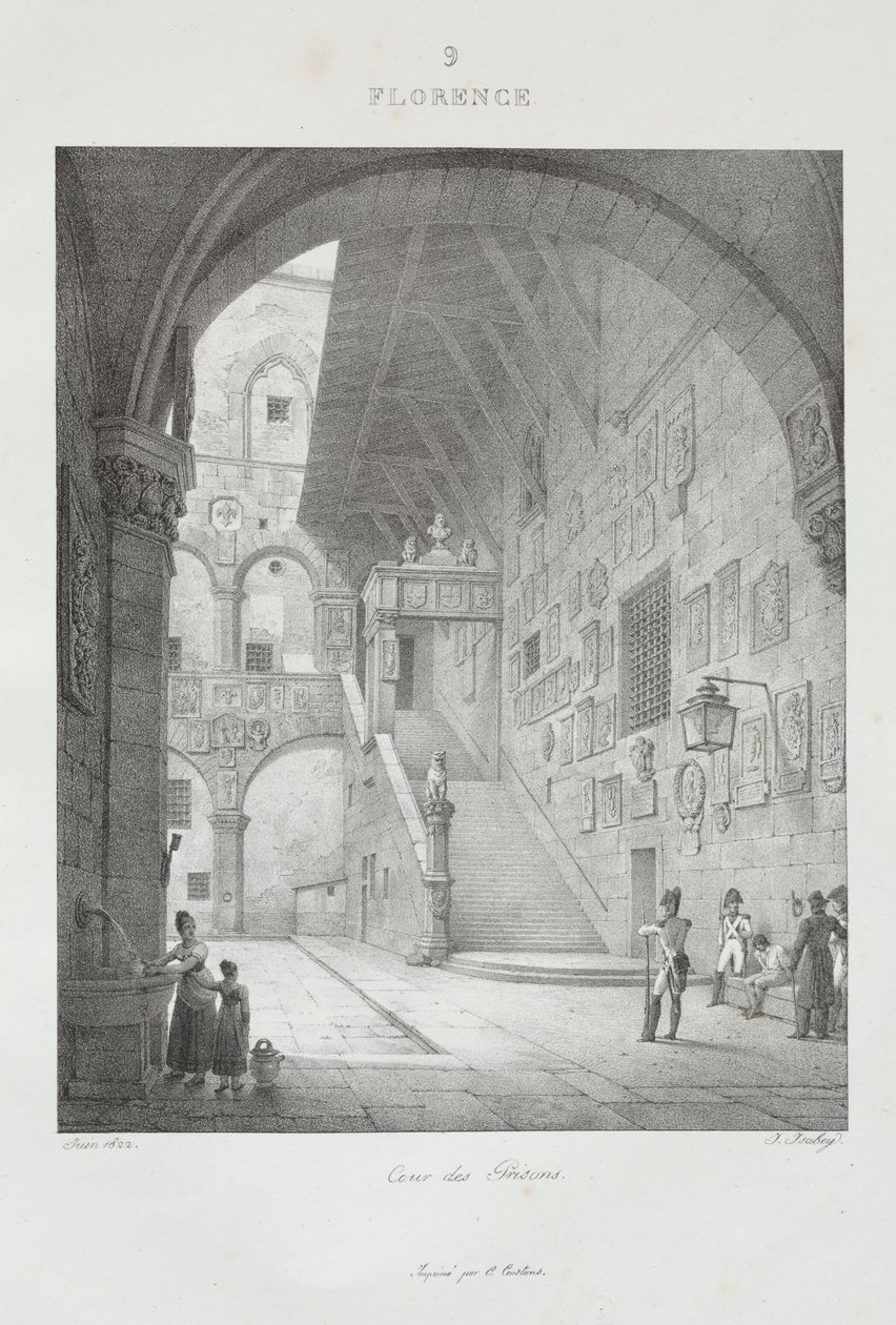 Reis naar Italië in 1822, 1833 door Jean Baptiste Isabey