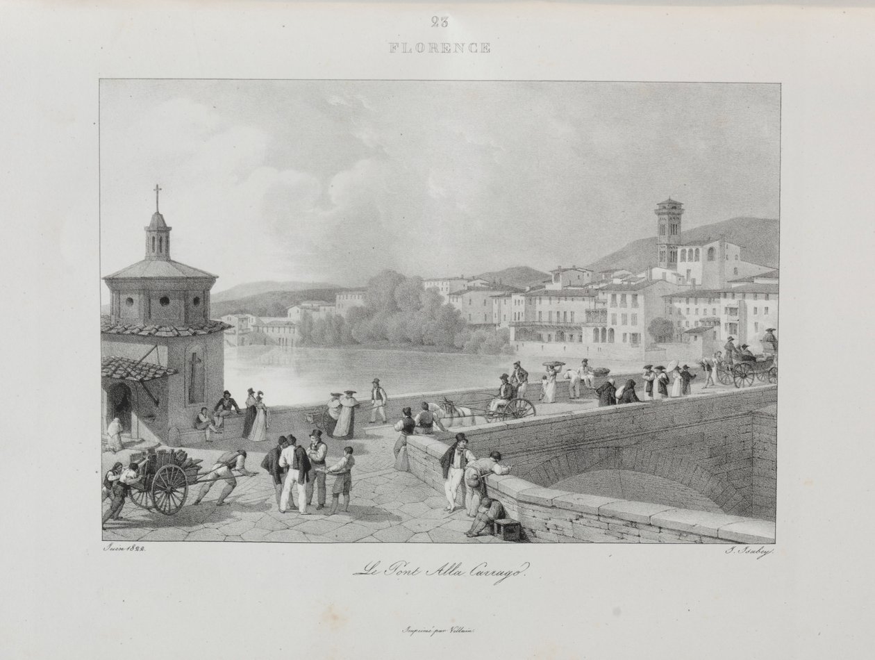 Reis naar Italië in 1822, 1833 door Jean Baptiste Isabey