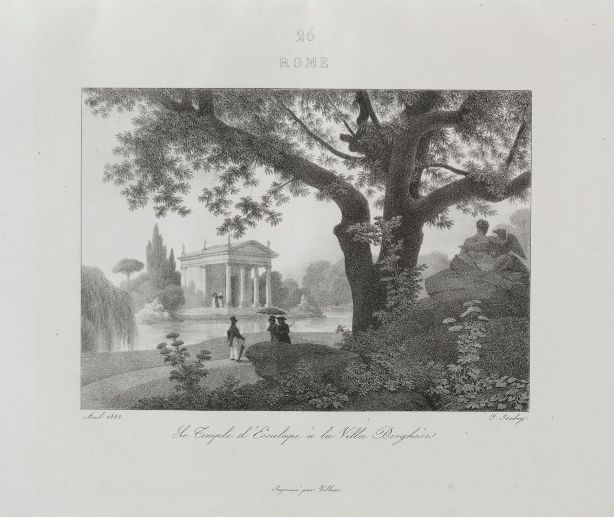 Reis naar Italië in 1822, 1833 door Jean Baptiste Isabey