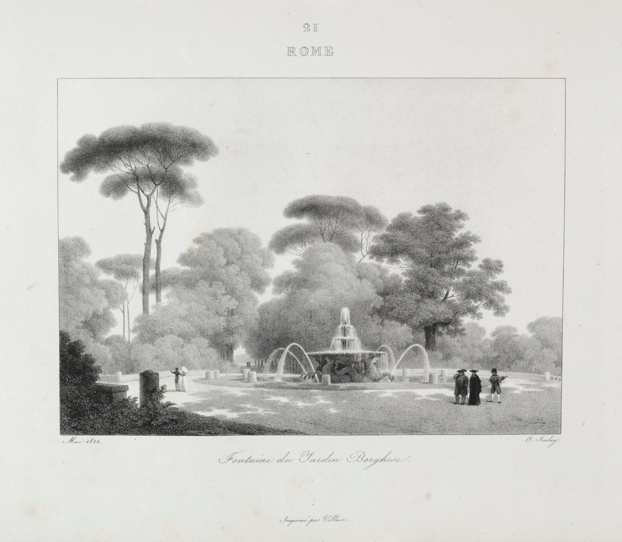 Reis naar Italië in 1822, 1833 door Jean Baptiste Isabey
