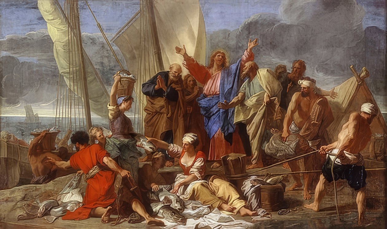 De wonderbaarlijke visvangst door Jean Baptiste Jouvenet