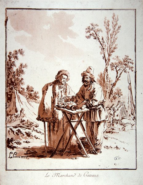 Le Marchand de Gateaux door Jean Baptiste Le Prince