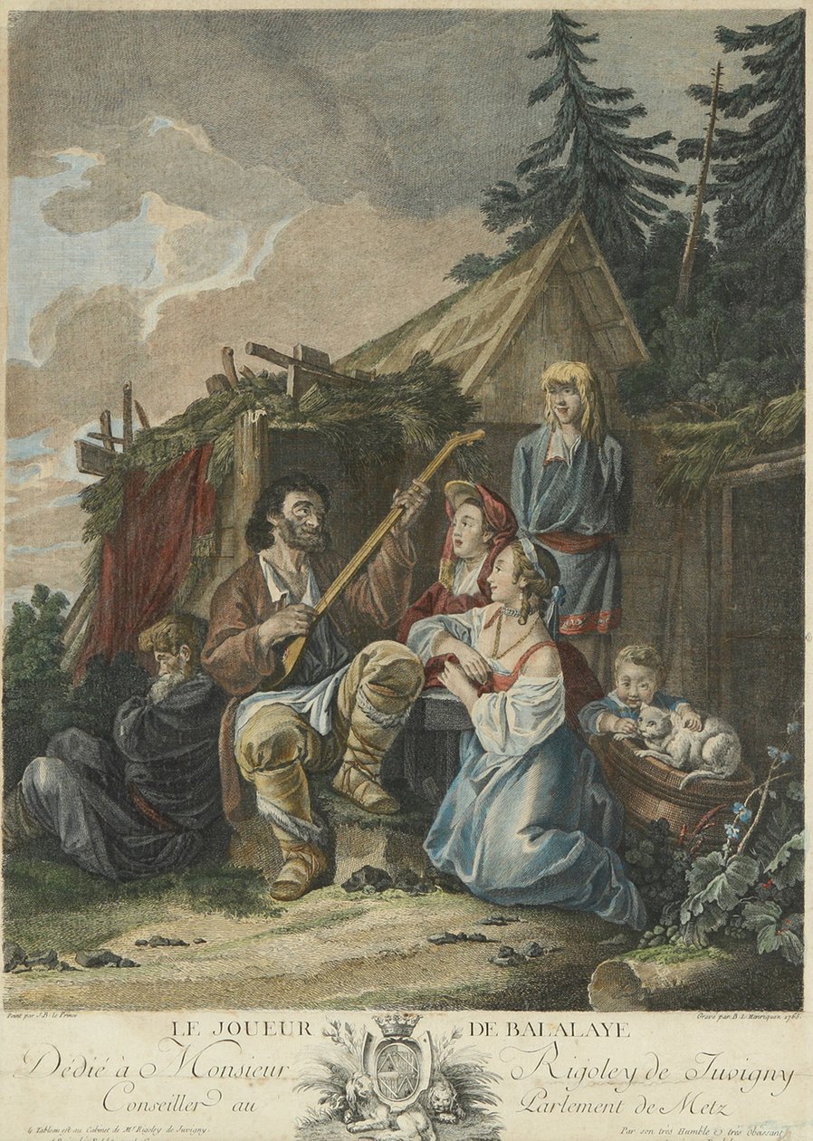 De Balalaika-speler door Jean Baptiste Le Prince