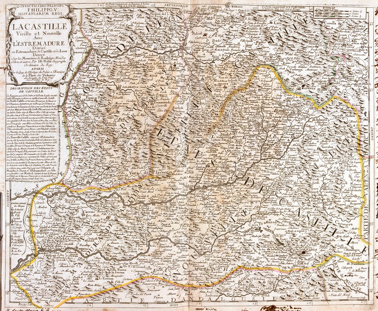 Kaart van Castilië (Spanje) door Jean Baptiste Nolin