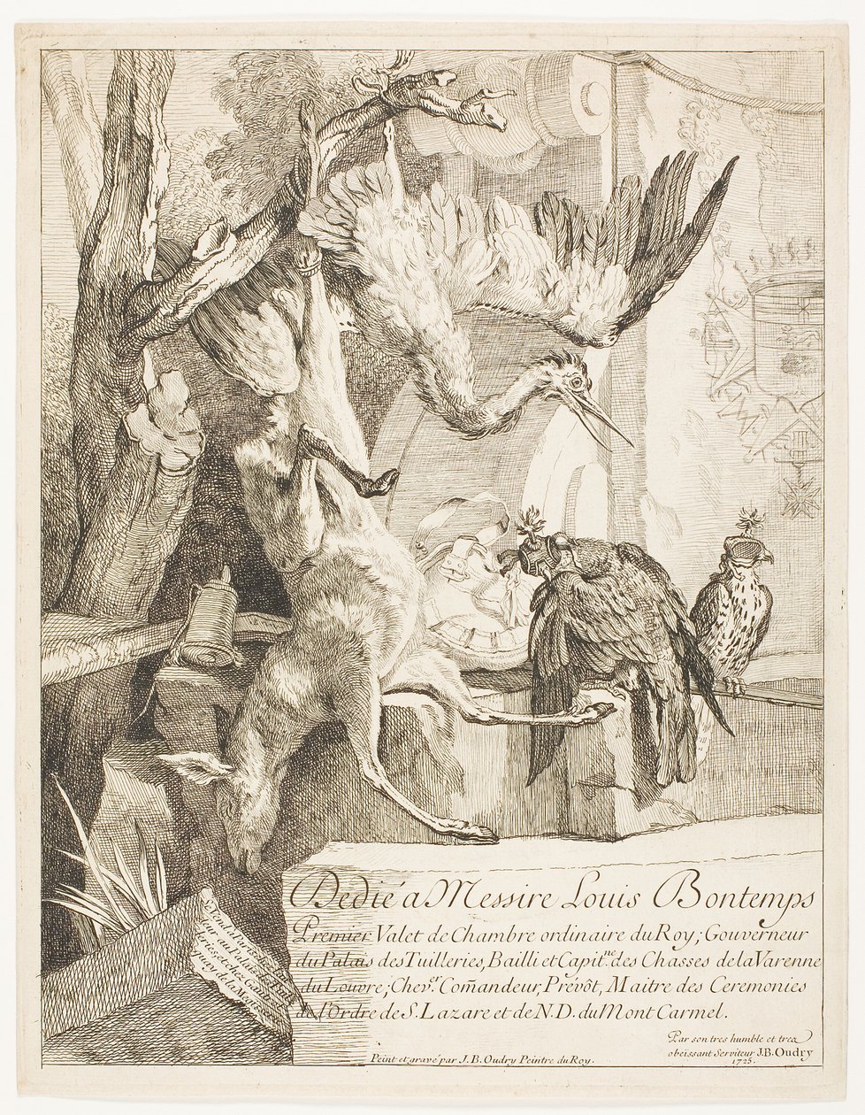 Vier jachtonderwerpen, nr. 1 door Jean Baptiste Oudry