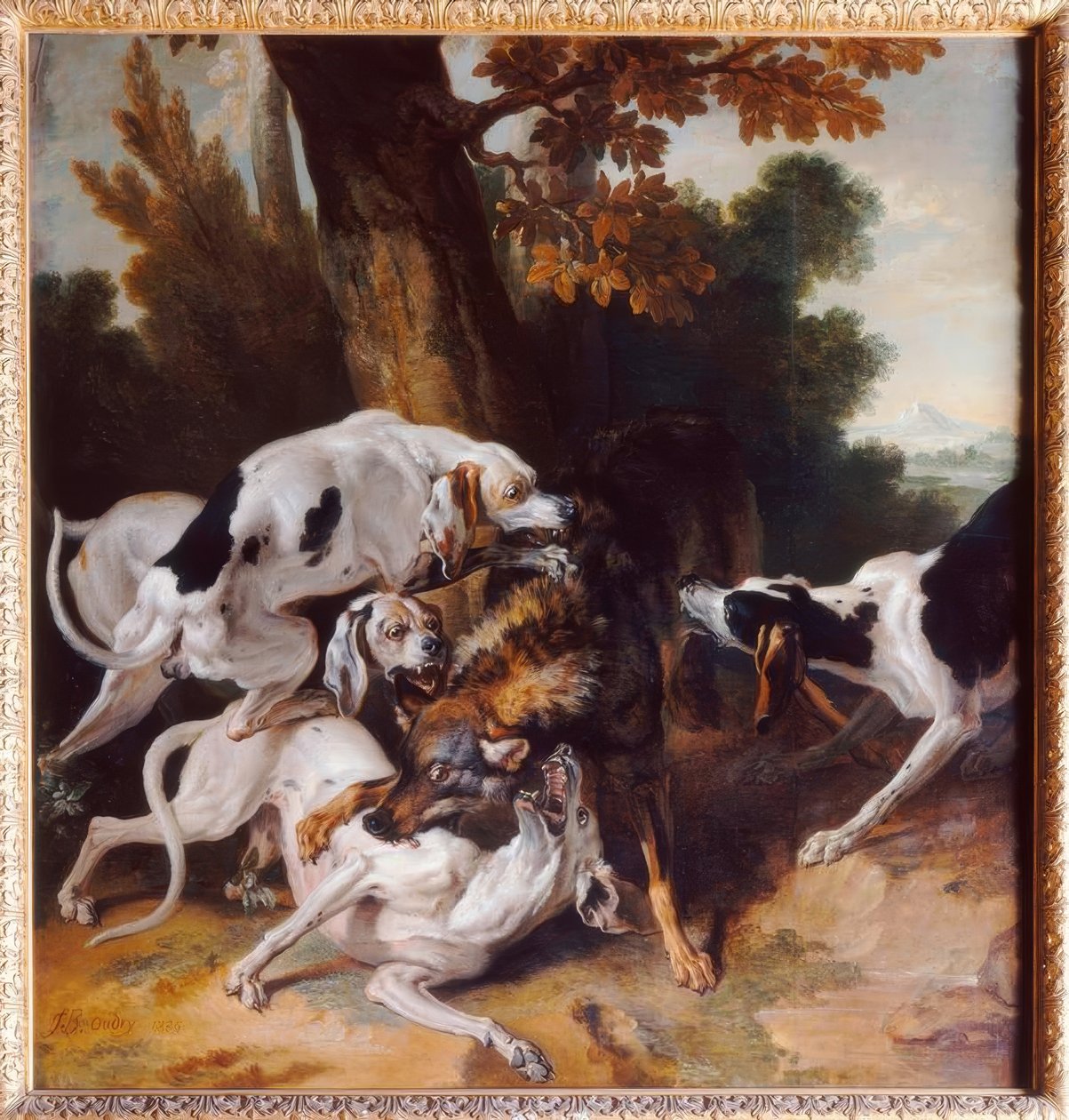 L’hallali du loup (Wolfsjagd) door Jean Baptiste Oudry