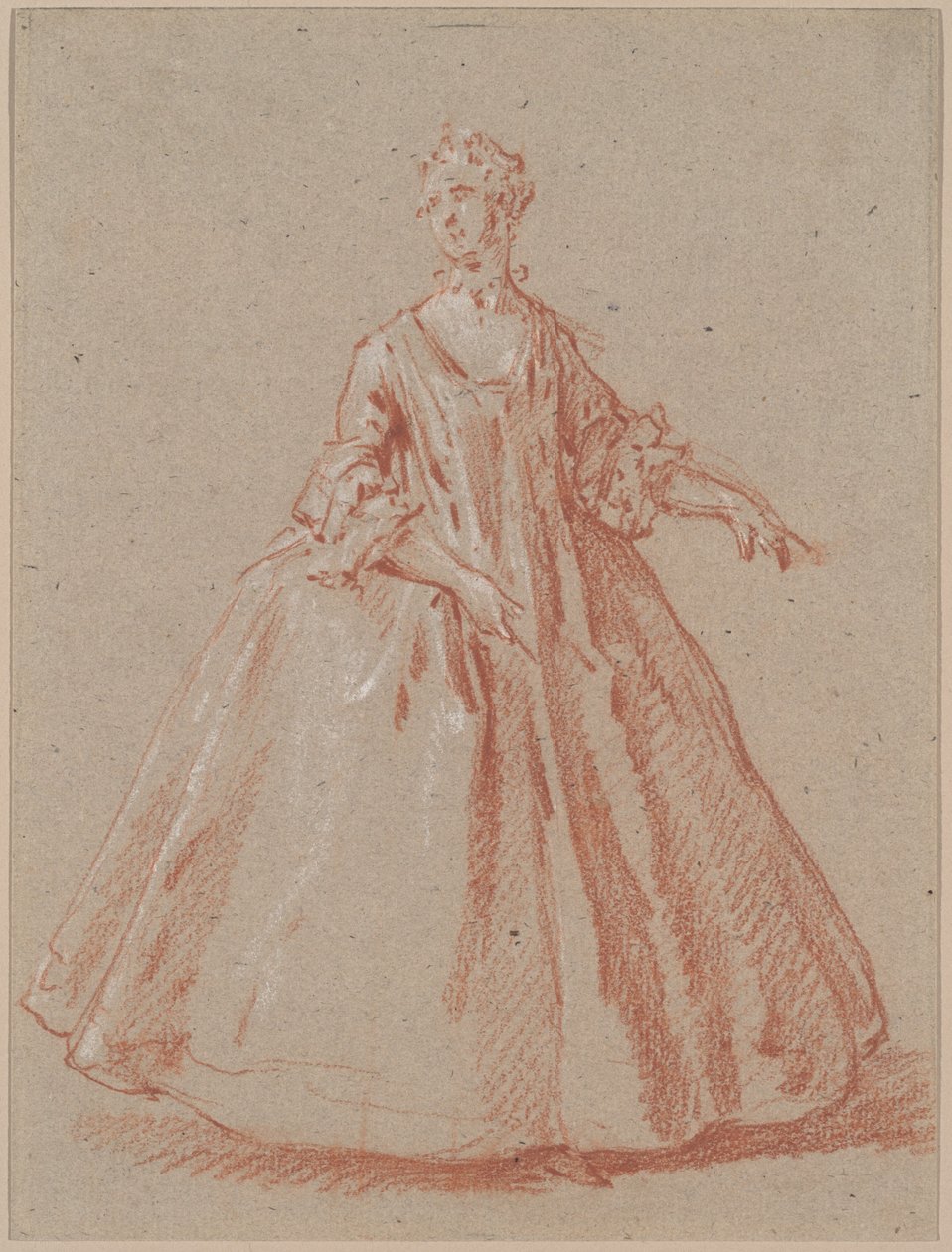 Staande Vrouw door Jean Baptiste Oudry