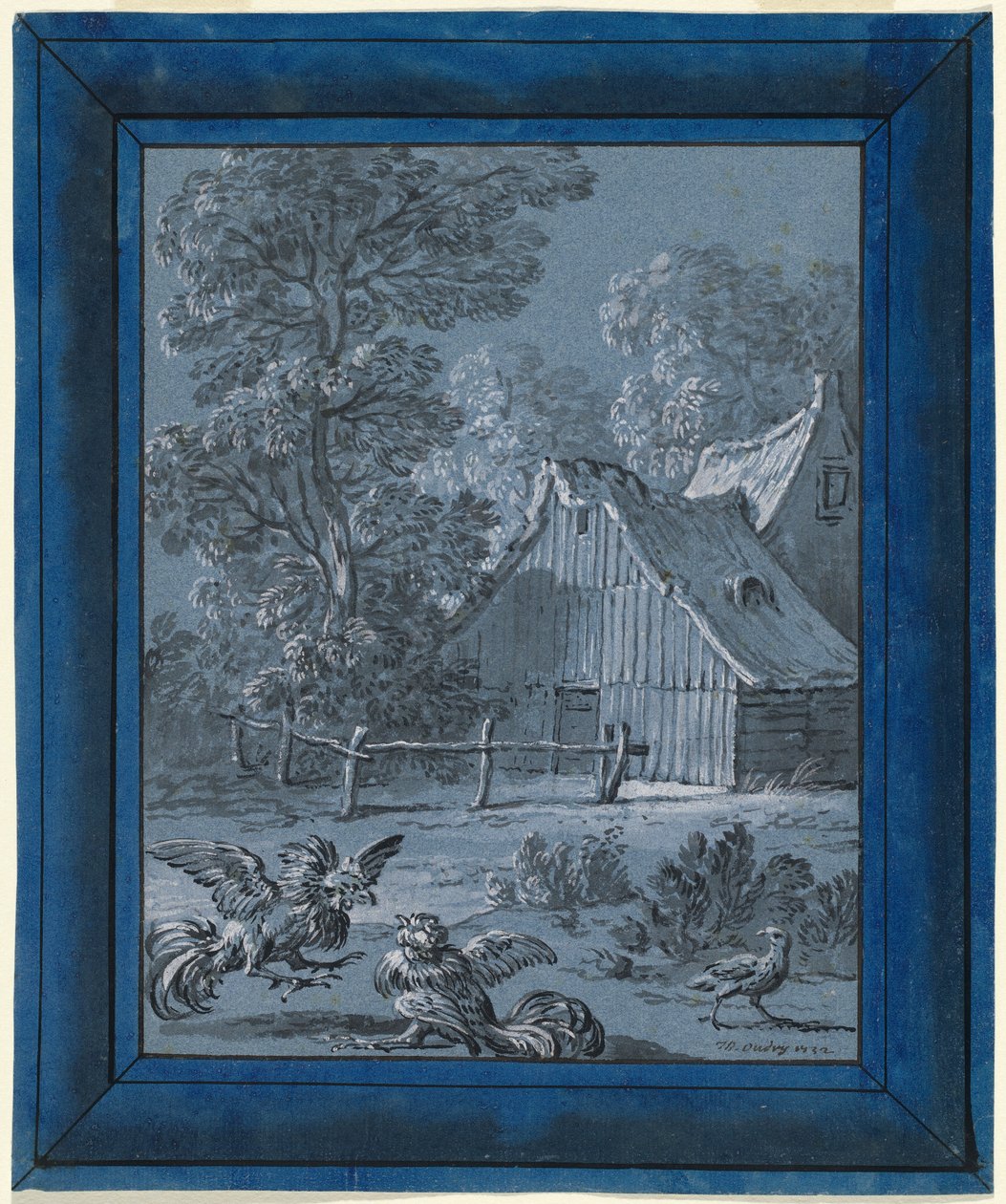 De Patrijs en de Hanen door Jean Baptiste Oudry