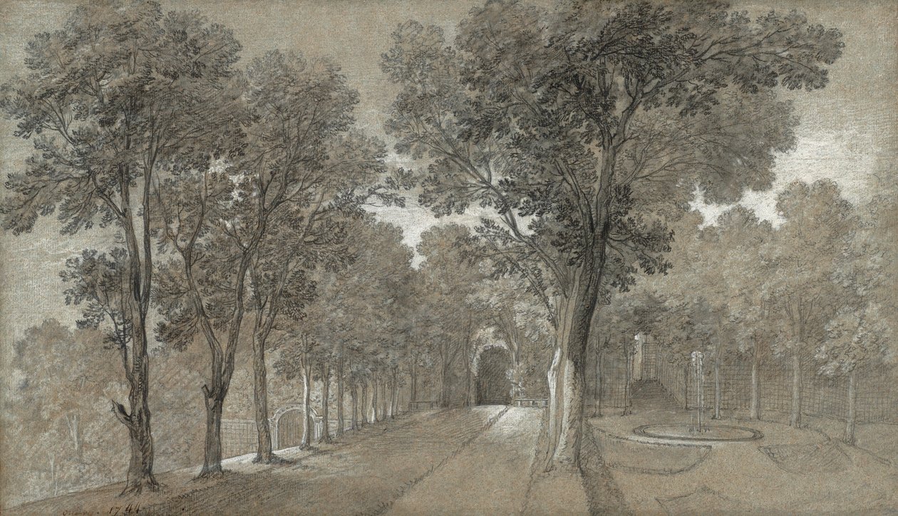 Uitzicht op het park in Arcueil door Jean Baptiste Oudry