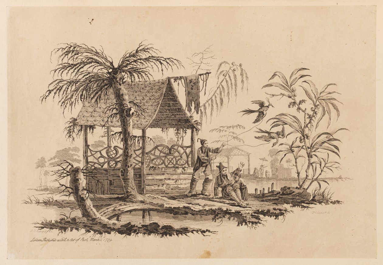 Figuren vliegeren door Jean Baptiste Pillement