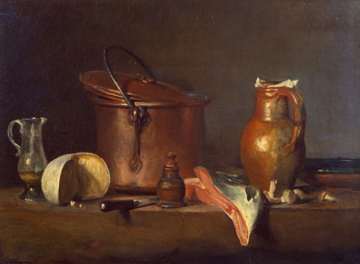 Stilleven met Zalm door Jean Baptiste Simeon Chardin