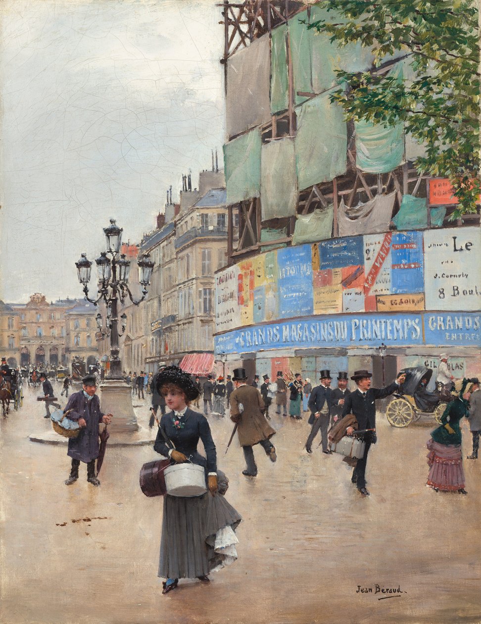 Parijs, rue du Havre door Jean Beraud