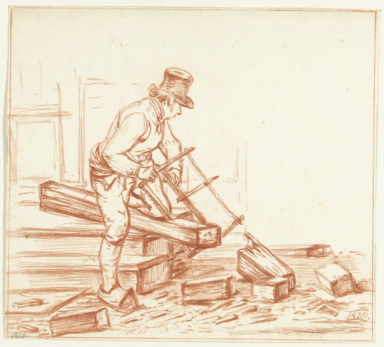 Zagende man door Jean Bernard