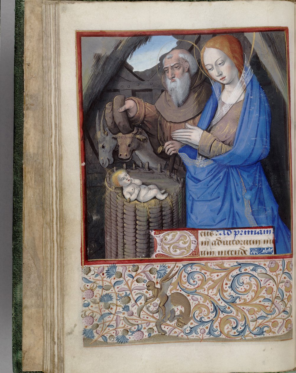 Geboorte Boek van Uren, 1485-1499 door Jean Bourdichon