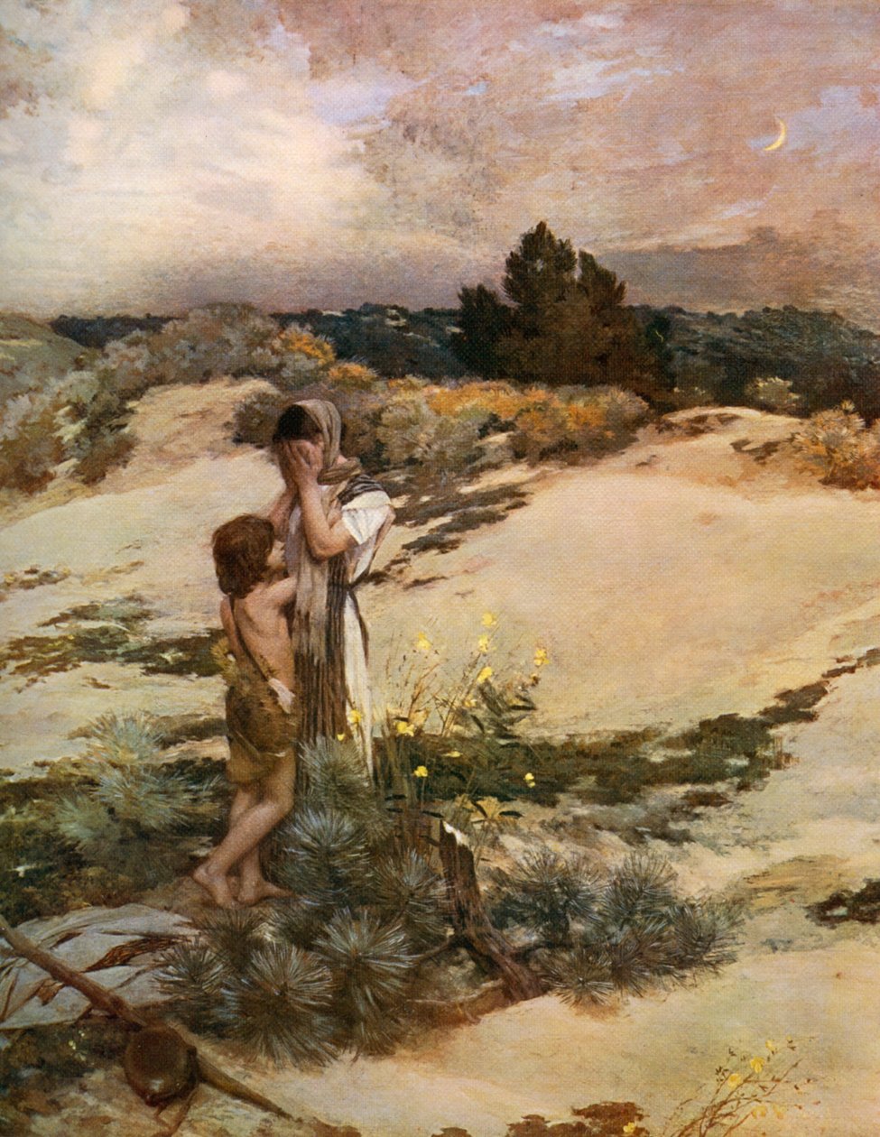 Hagar en Ismaël, 1880 door Jean Charles Cazin