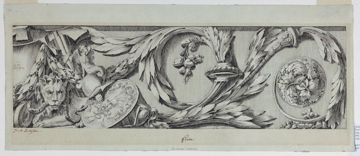Tekening, Fries met Rinceau, 1775-80 door Jean Charles Delafosse