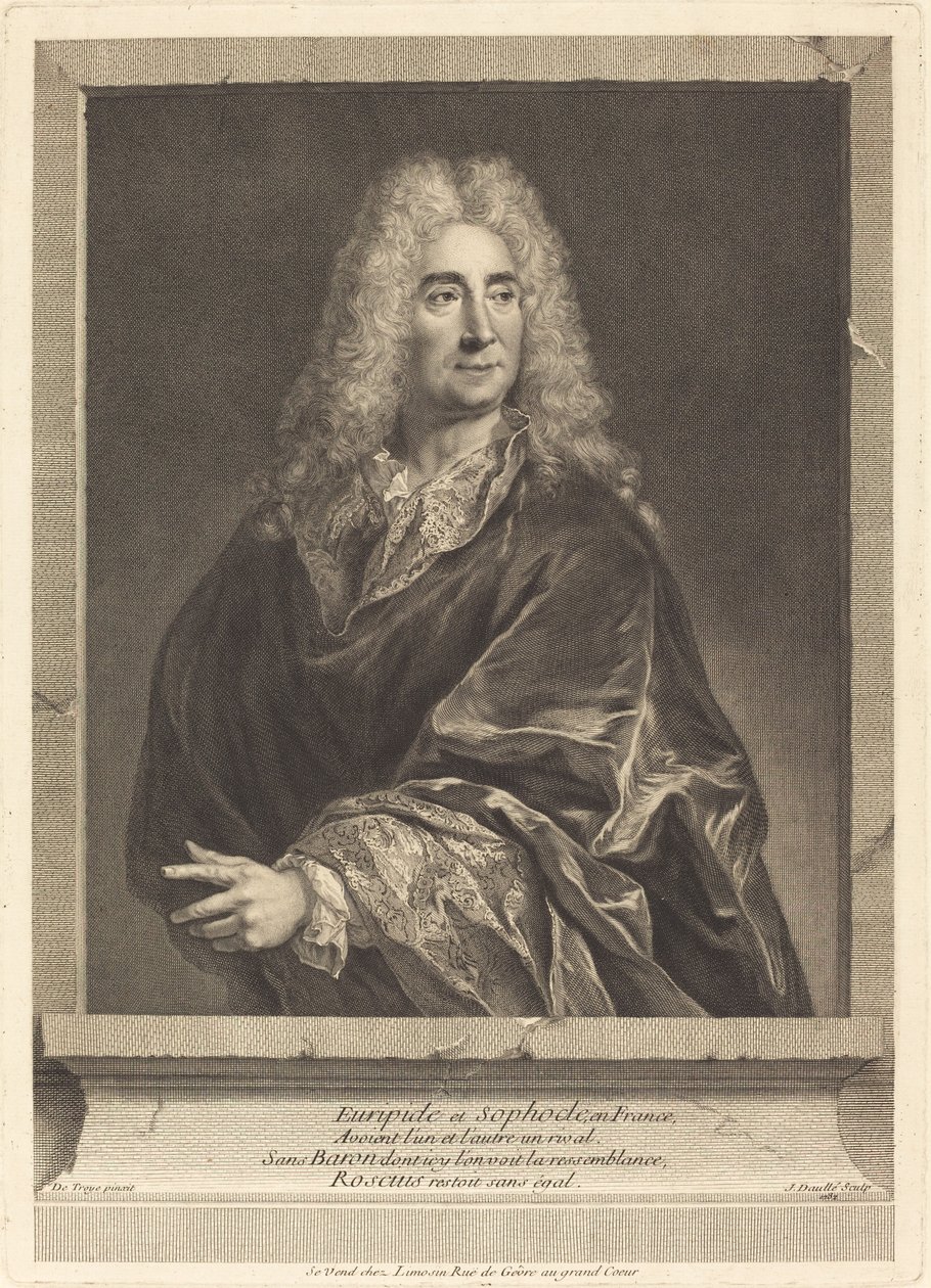 Michel Baron door Jean Daullé after François de Troy