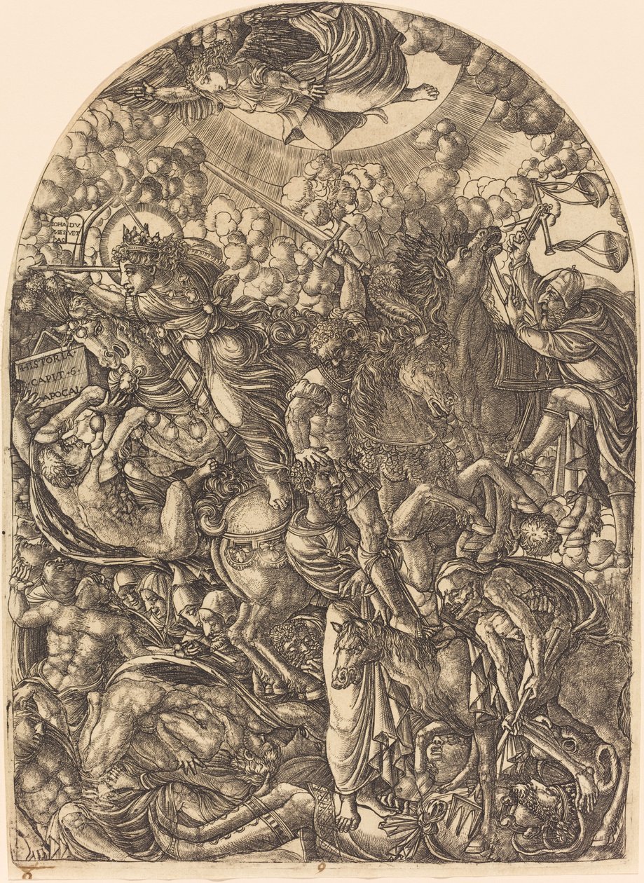 Sint Jan Ziet de Vier Ruiters door Jean Duvet