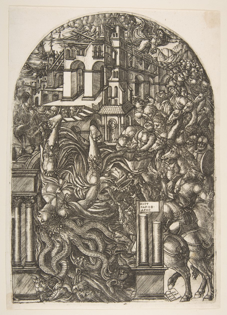 De val van Babylon, uit de Apocalyps door Jean Duvet