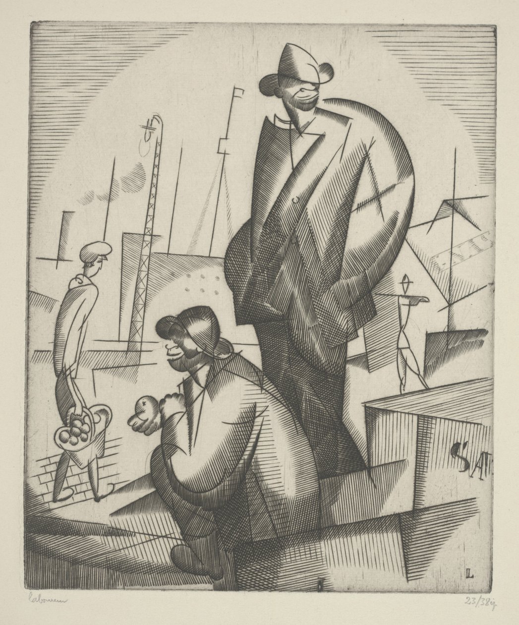 Zwarte Havenarbeiders door Jean Emile Laboureur