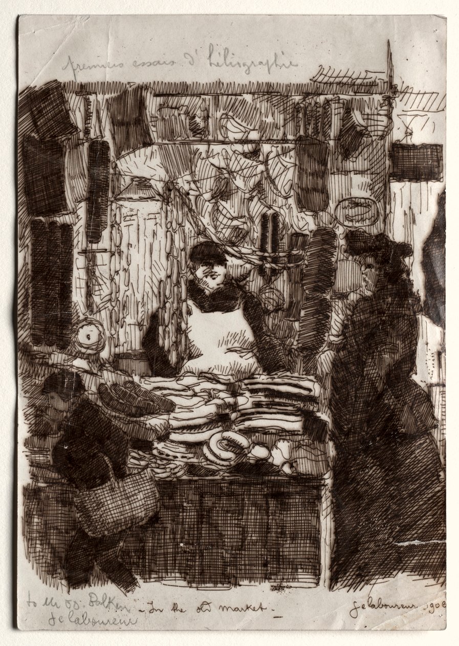 Op de oude markt door Jean Emile Laboureur