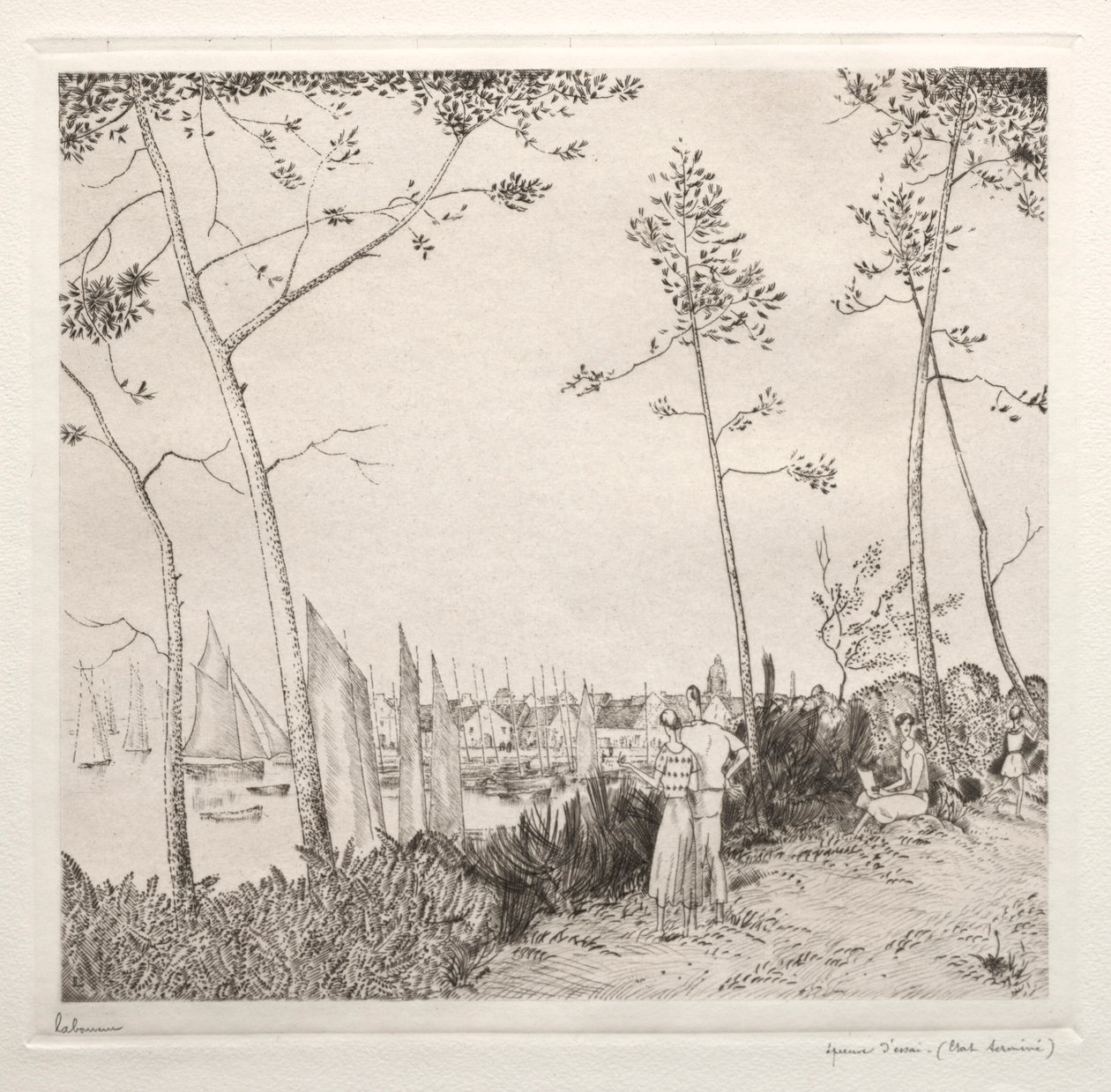 De Promenade aan de haven door Jean Emile Laboureur