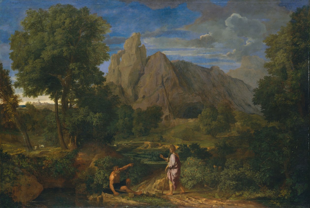 Mercurius en Battus door Jean Francois I Millet