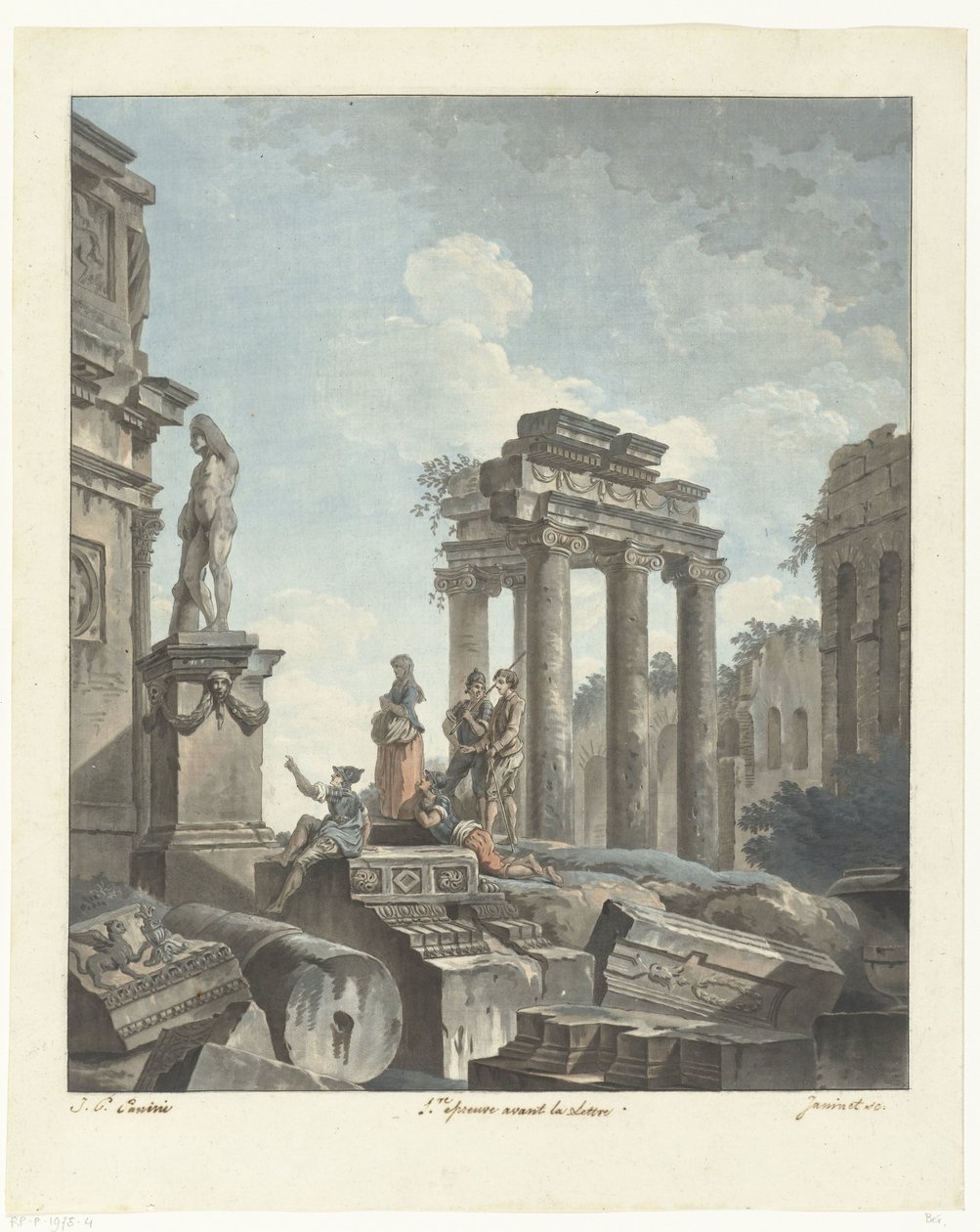 Antieke ruïnes door Jean Francois Janinet