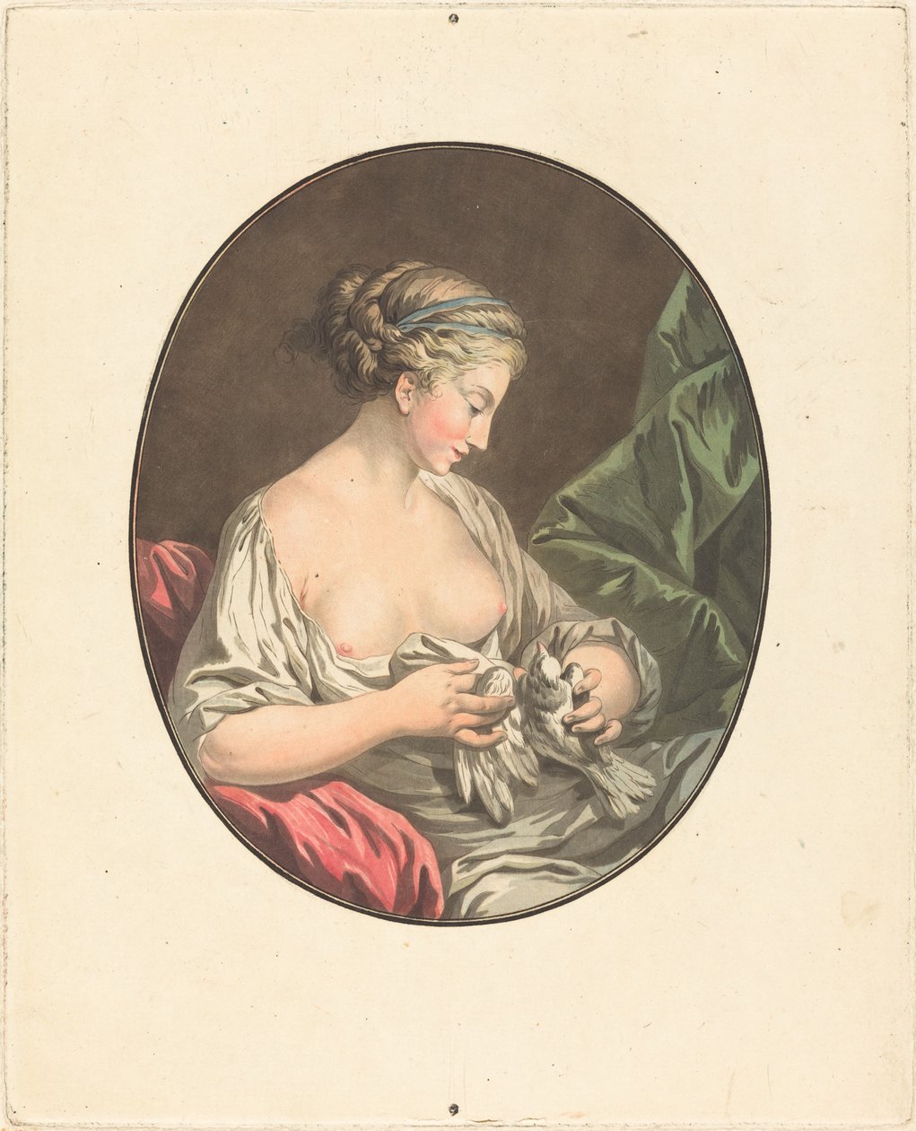 Venus met duiven door Jean Francois Janinet