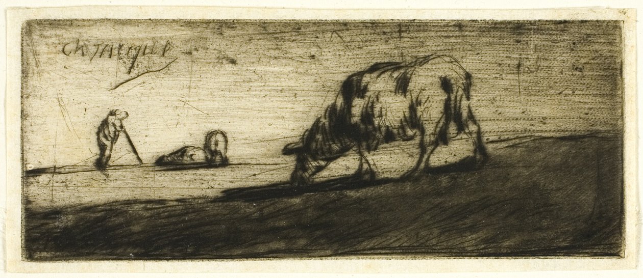 Een grazend schaap door Jean Francois Millet