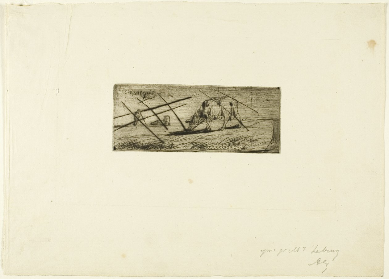 Een grazend schaap door Jean Francois Millet