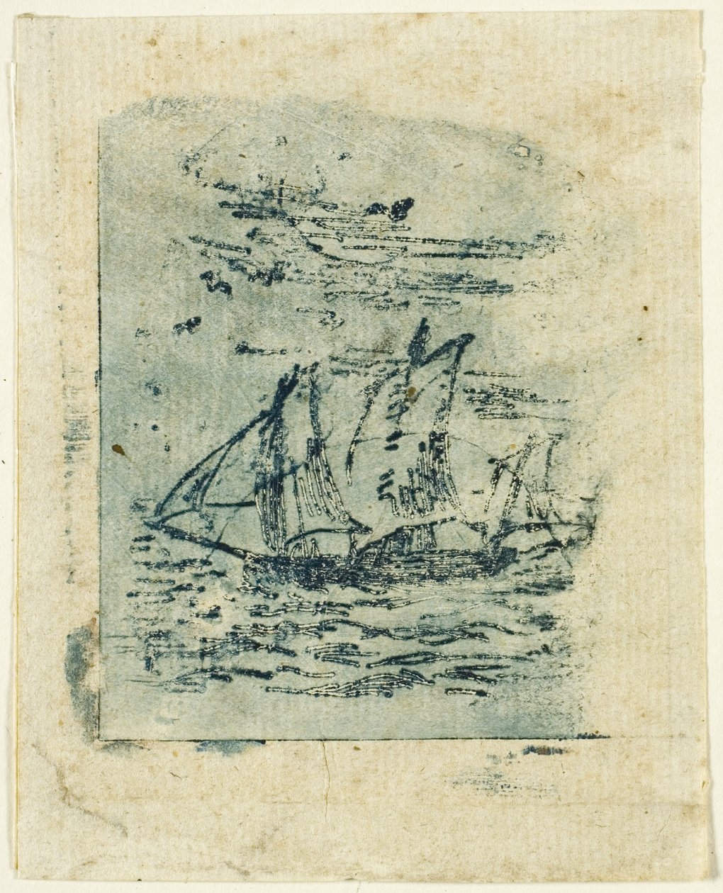 Een Schip Onder Zeil door Jean Francois Millet