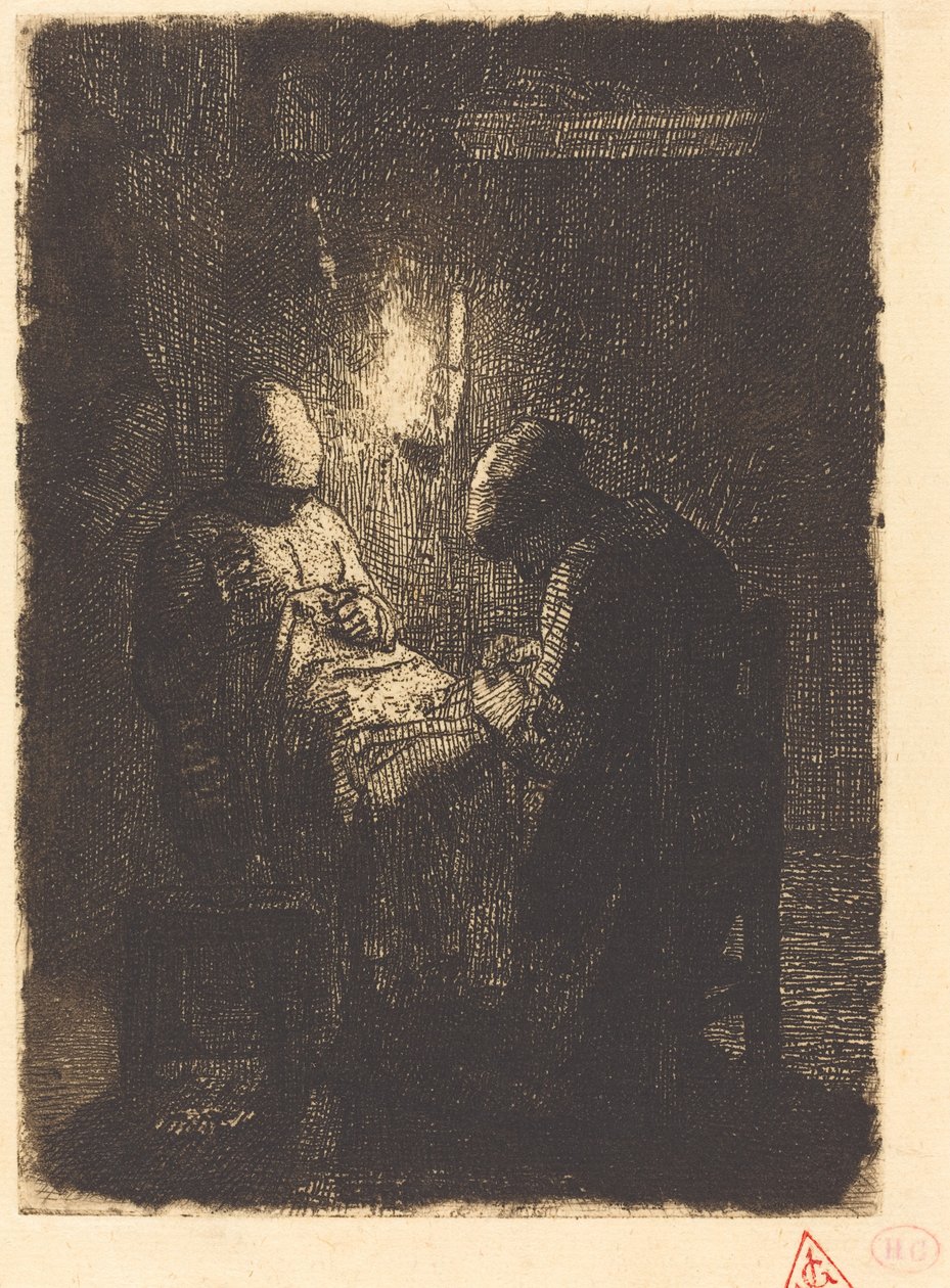 Avond door Jean Francois Millet