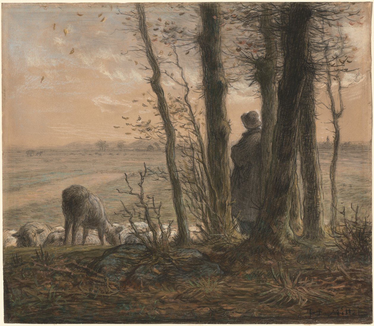 Vallende Bladeren door Jean Francois Millet