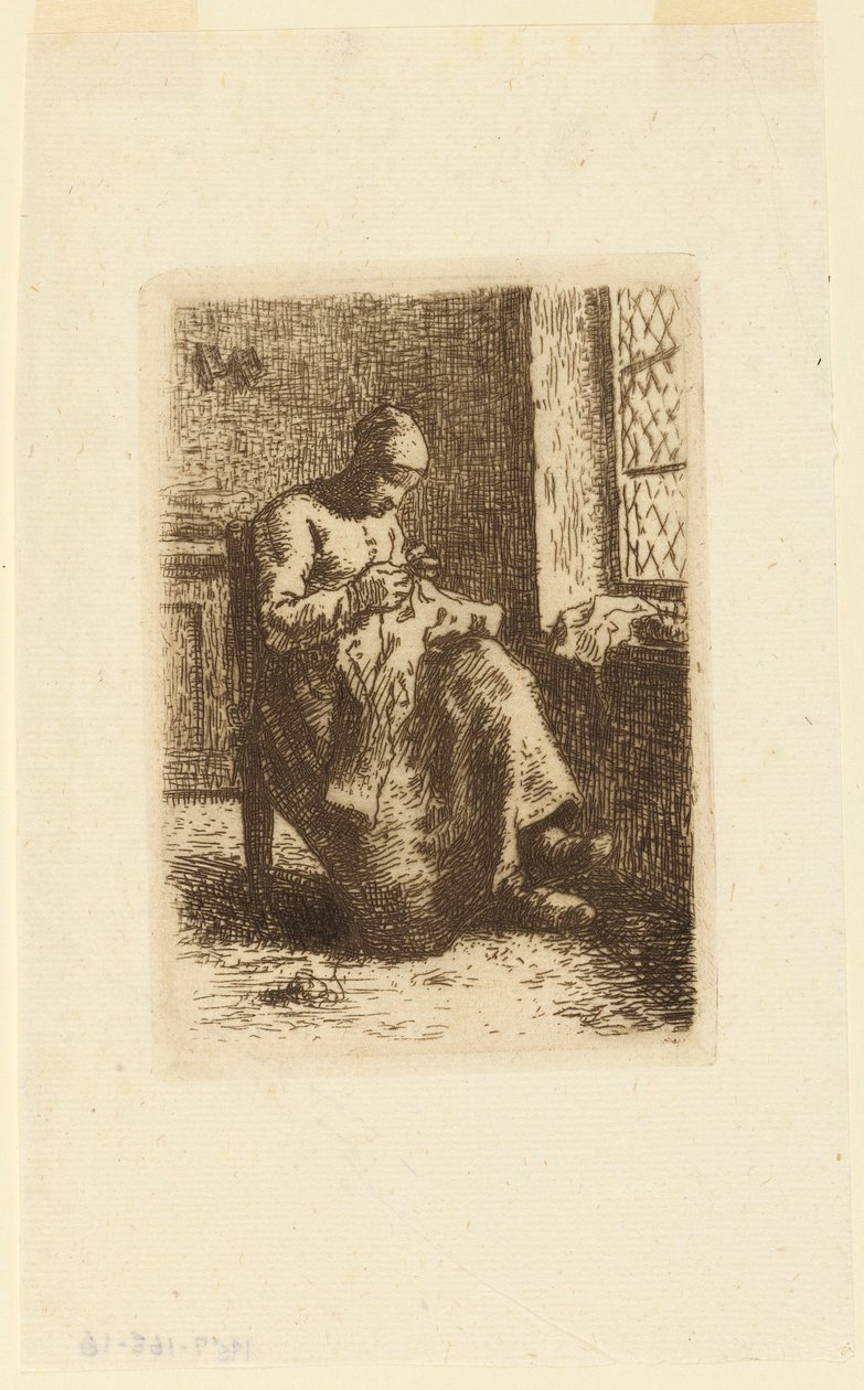 La Couseuse (De Vrouw die Naait) door Jean Francois Millet
