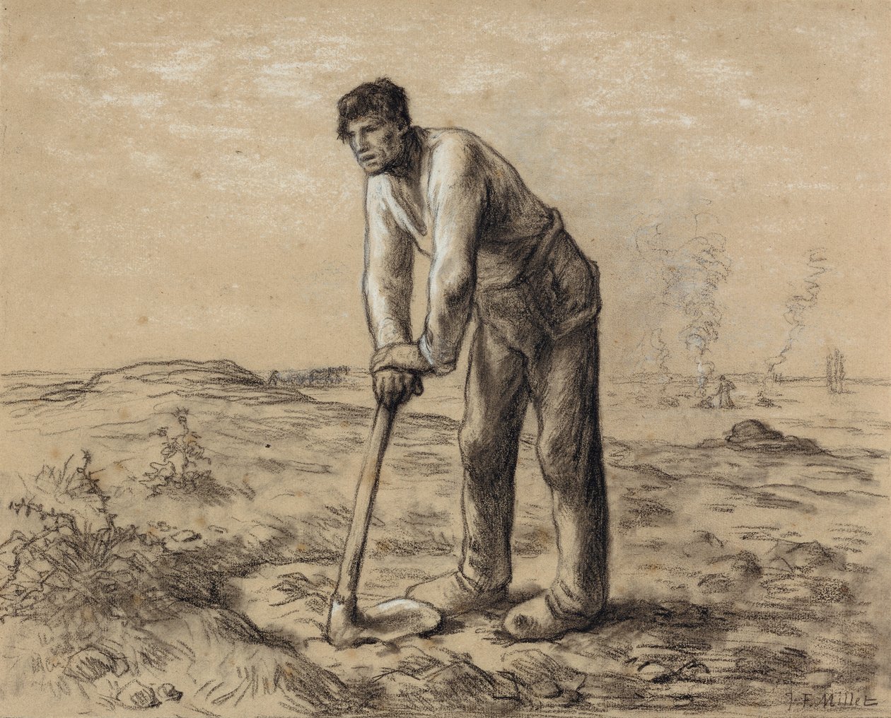 Man met een Schoffel, ca. 1860-62 door Jean Francois Millet
