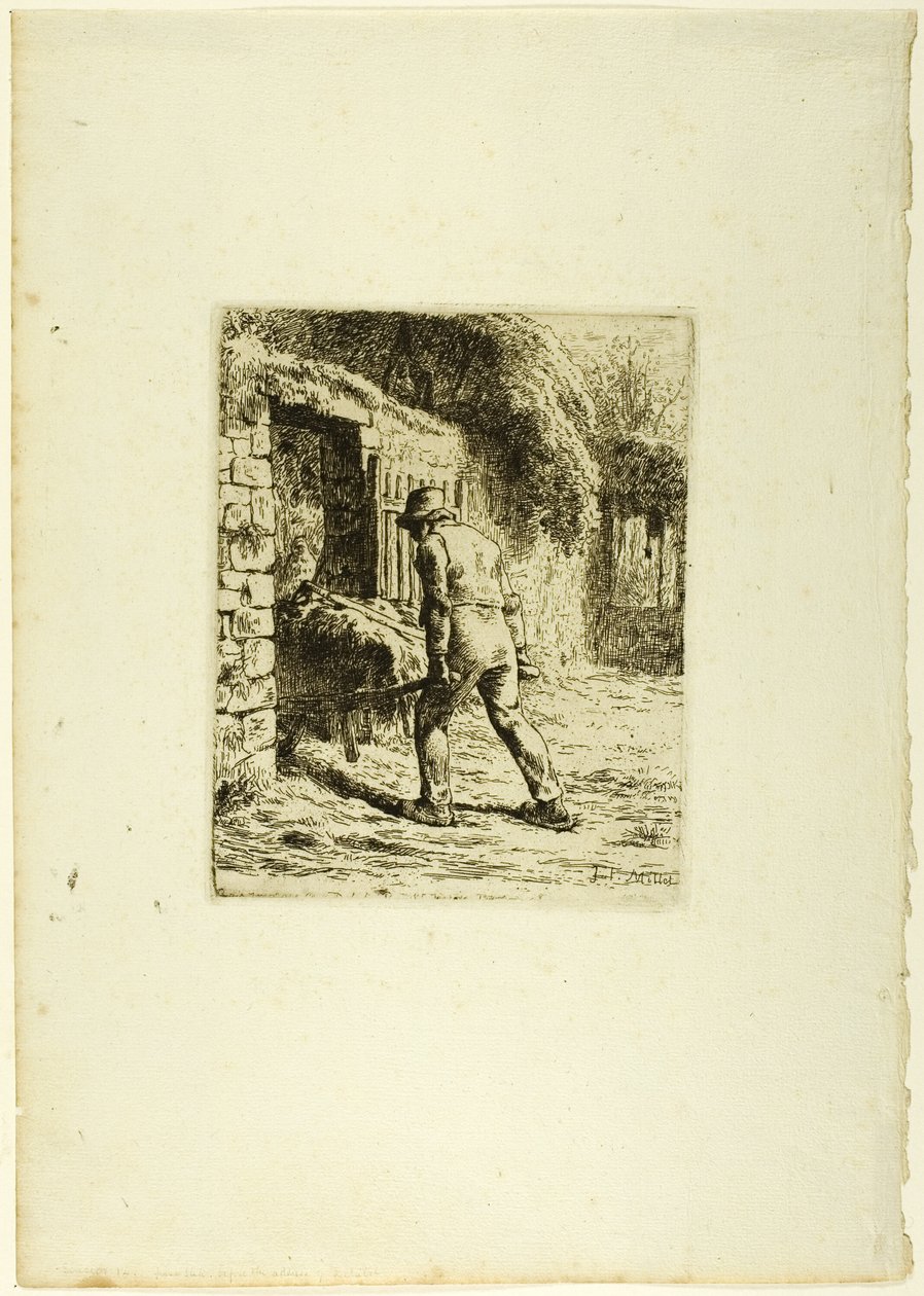 Boer met een Kruiwagen door Jean Francois Millet