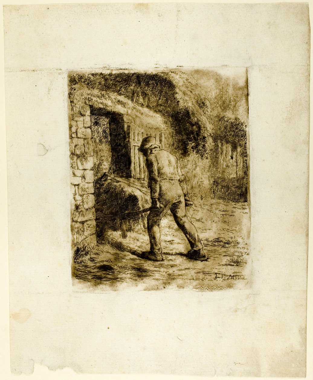 Boer met een Kruiwagen door Jean Francois Millet