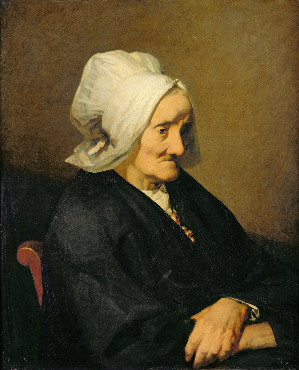 Portret van de weduwe Roumy door Jean Francois Millet